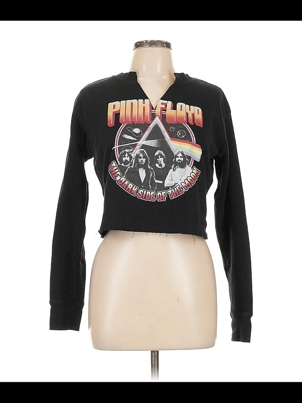 Pink Floyd Black Cropped Graphic Sweater